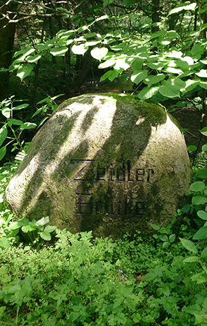 Ziedler bruecke Камень в честь лесничего Цайдлера