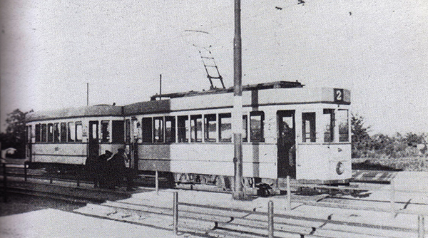 Кенигсбергский трамвай маршрут 2 на конечной остановке в Девау 1937 г