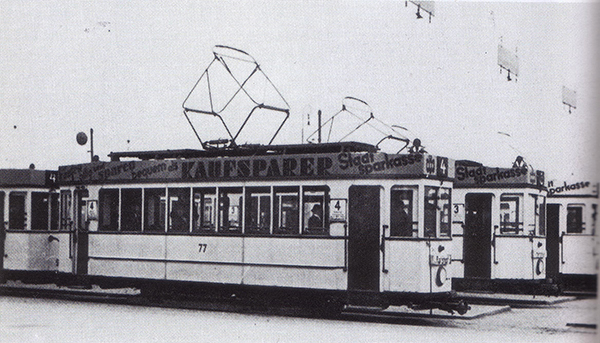 Кенигсбергский трамвай моторный вагон 77 маршрута 4