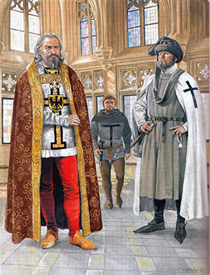 верховный магистр тевтонского ордена с бартом-рыцарем и полубратом